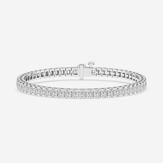 12 ctw Princess Lab Grown Diamond Tennis Bracelet - 8 Inches    Platinum, DE, VS1