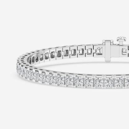 12 ctw Princess Lab Grown Diamond Tennis Bracelet - 8 Inches    Platinum, DE, VS1