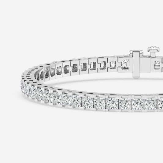 12 ctw Princess Lab Grown Diamond Tennis Bracelet - 8 Inches    Platinum, DE, VS1