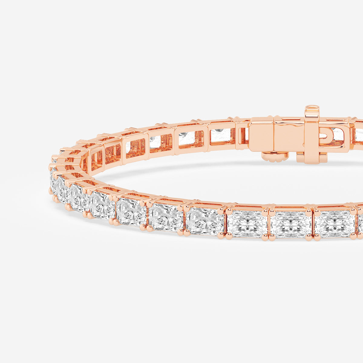 Radiant Cut Lab Grown Diamond East-West Tennis Bracelet