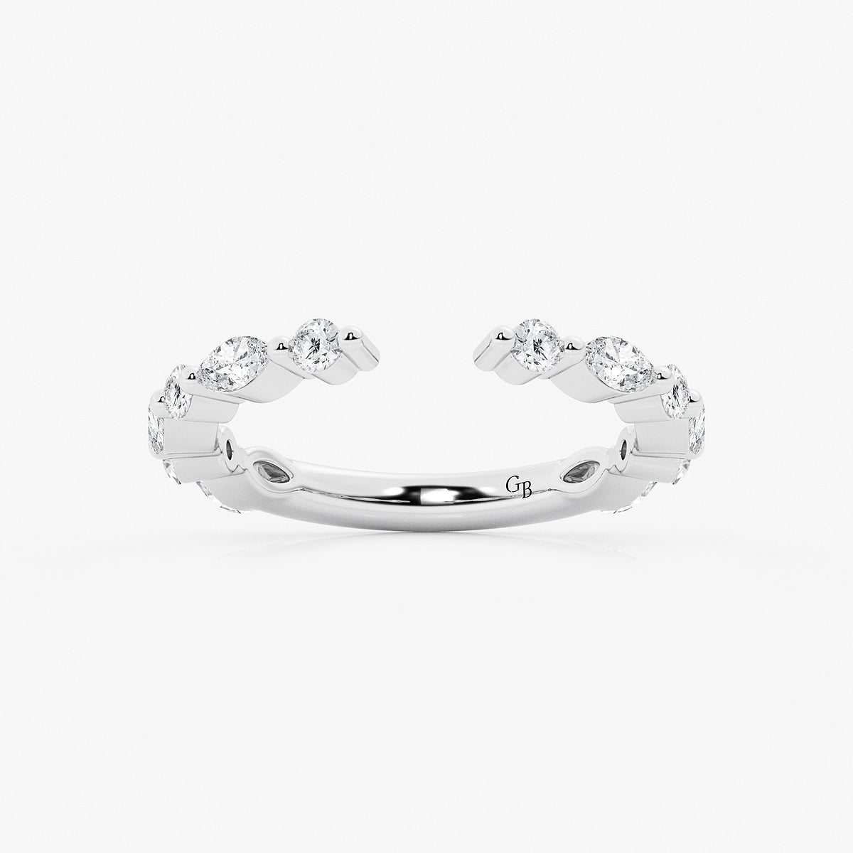 Judith 3/4 ctw Marquise and Round Lab Grown Diamond Open Wedding Band    Platinum, DE, VS1