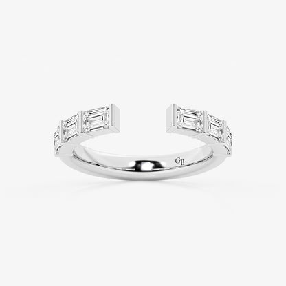 Janet 1 ctw Emerald Lab Grown Diamond Channel Set Open Wedding Band    Platinum, DE, VS1