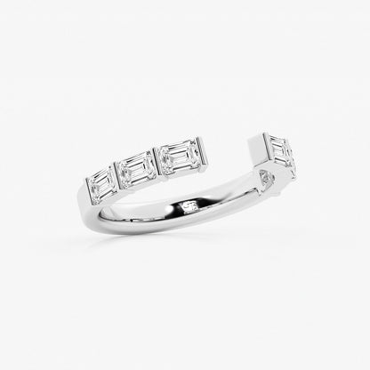 Janet 1 ctw Emerald Lab Grown Diamond Channel Set Open Wedding Band    Platinum, DE, VS1
