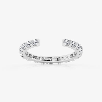 Nola 1 ctw Emerald Lab Grown Diamond East-West Open Eternity Wedding Band    Platinum, DE, VS1