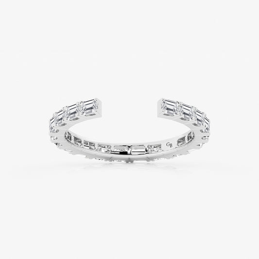 Nola 1 ctw Emerald Lab Grown Diamond East-West Open Eternity Wedding Band    Platinum, DE, VS1