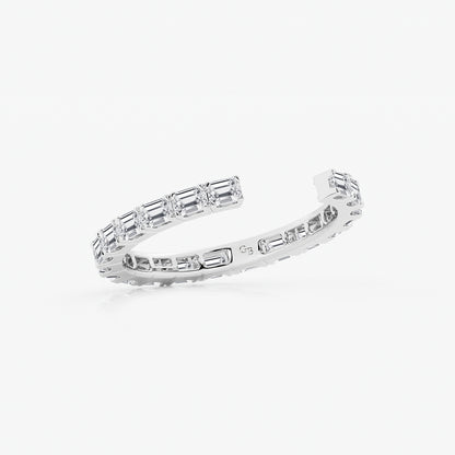 Nola 1 ctw Emerald Lab Grown Diamond East-West Open Eternity Wedding Band    Platinum, DE, VS1