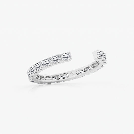 Nola 1 ctw Emerald Lab Grown Diamond East-West Open Eternity Wedding Band    Platinum, DE, VS1