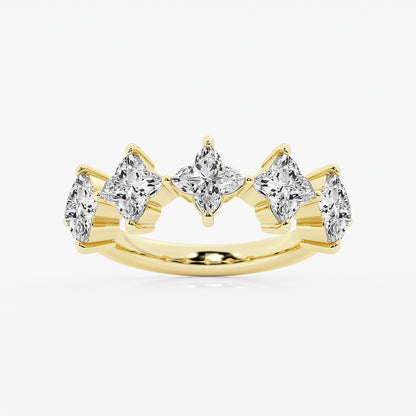 Flower Lab Grown Diamond Five Stone Anniversary Band