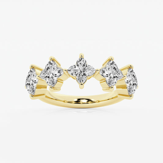 Flower Lab Grown Diamond Five Stone Anniversary Band