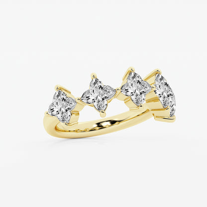 Flower Lab Grown Diamond Five Stone Anniversary Band