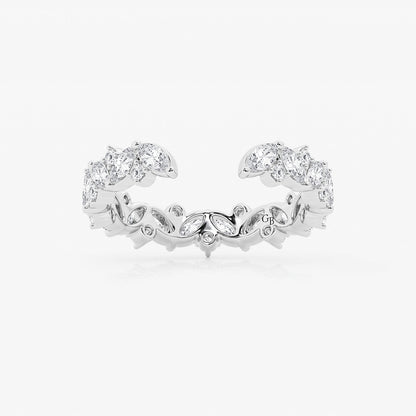 Esme 1 1/3 ctw Multi-Shape Lab Grown Diamond Open Wedding Band    Platinum, DE, VS1