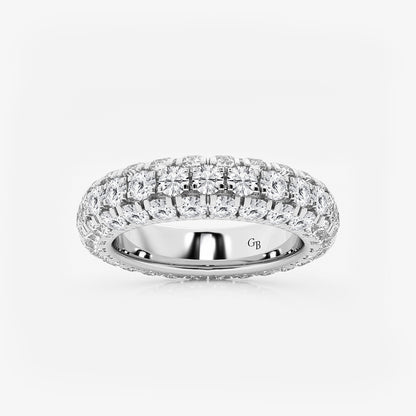 Josephine 3 ctw Domed Round Lab Grown Diamond Eternity Band - 4.8mm Width    Platinum, DE, VS1