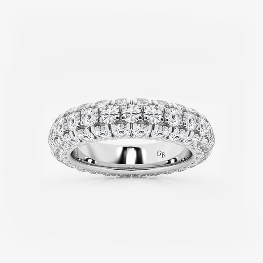Josephine 3 ctw Domed Round Lab Grown Diamond Eternity Band - 4.8mm Width    Platinum, DE, VS1