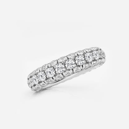 Josephine 3 ctw Domed Round Lab Grown Diamond Eternity Band - 4.8mm Width    Platinum, DE, VS1