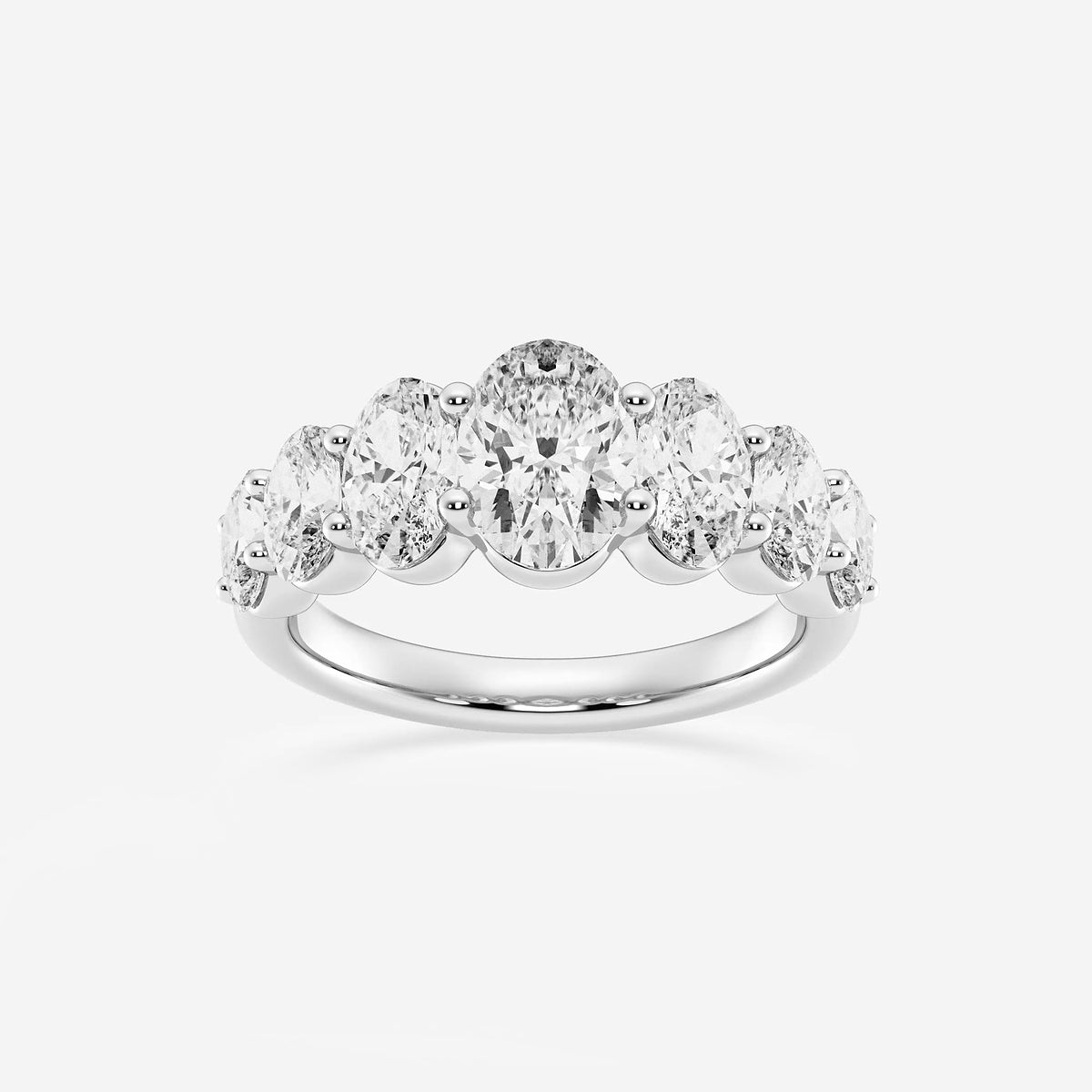 Velour 3 ctw Oval Lab Grown Diamond Graduating Band    14K White Gold, DE, VS1