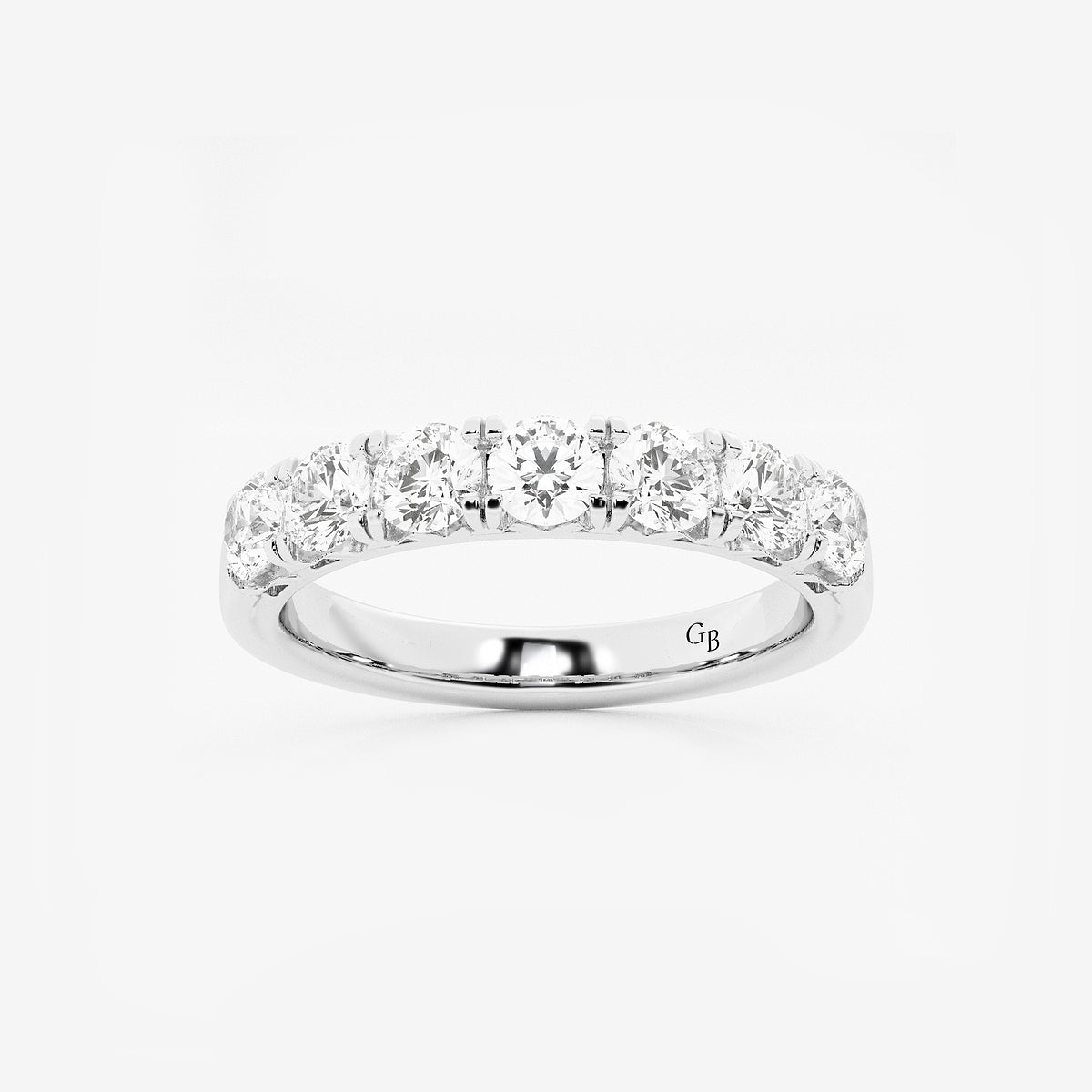 Lorelei 1 ctw Round Lab Grown Diamond Seven-Stone Anniversary Band    14K White Gold, DE, VS1
