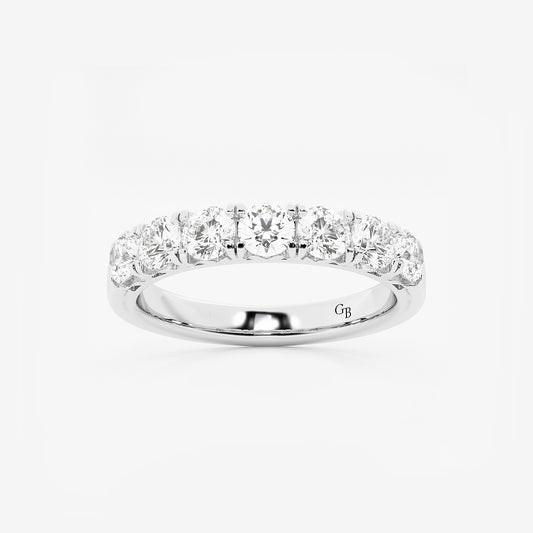 Lorelei 1 ctw Round Lab Grown Diamond Seven-Stone Anniversary Band    14K White Gold, DE, VS1