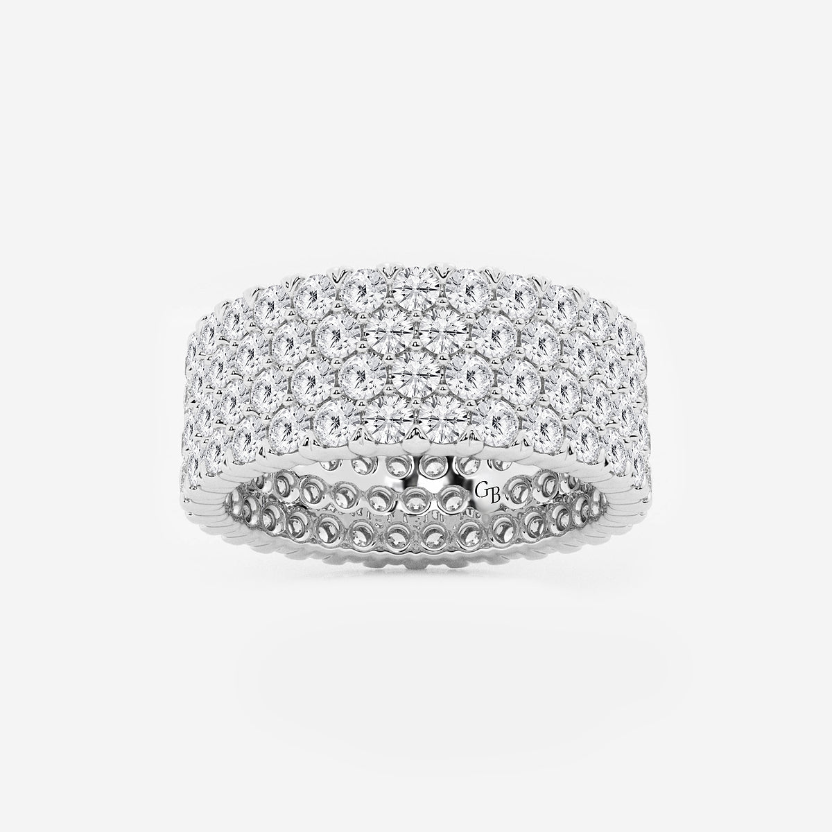 4 ctw Round Lab Grown Diamond Multi-Row Eternity Band - 7.8mm Width    Platinum, DE, VS1