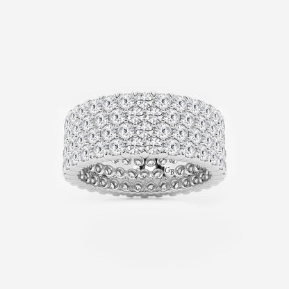 4 ctw Round Lab Grown Diamond Multi-Row Eternity Band - 7.8mm Width    Platinum, DE, VS1