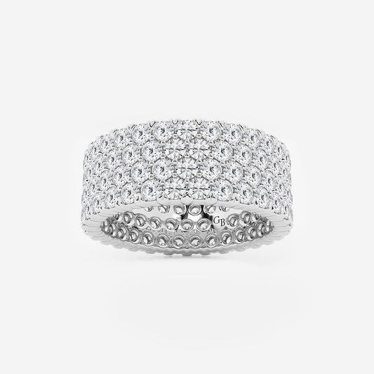 4 ctw Round Lab Grown Diamond Multi-Row Eternity Band - 7.8mm Width    Platinum, DE, VS1