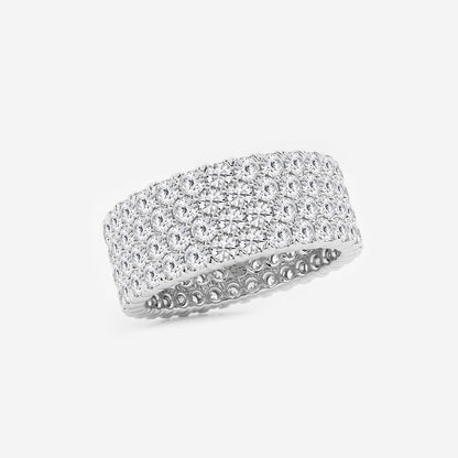 4 ctw Round Lab Grown Diamond Multi-Row Eternity Band - 7.8mm Width    Platinum, DE, VS1