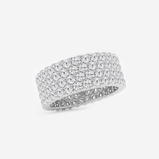 4 ctw Round Lab Grown Diamond Multi-Row Eternity Band - 7.8mm Width    Platinum, DE, VS1