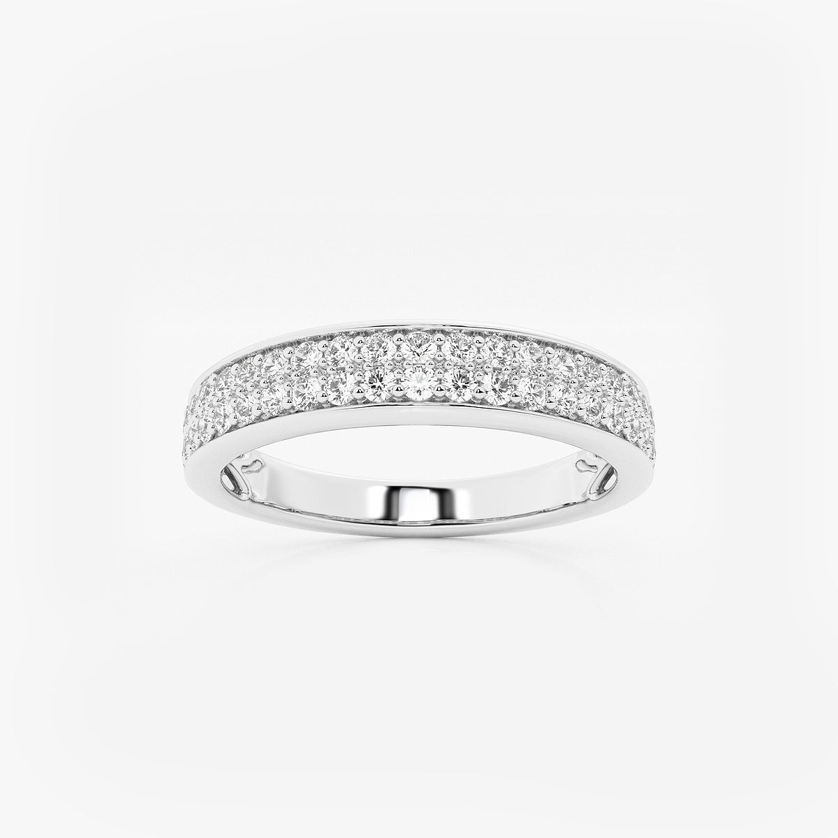 Bonnie 3/8 ctw Round Lab Grown Diamond Double Row Wedding Band
