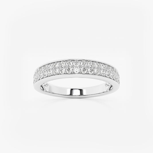 Bonnie 3/8 ctw Round Lab Grown Diamond Double Row Wedding Band