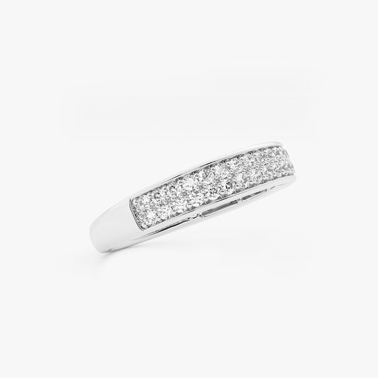 Bonnie 3/8 ctw Round Lab Grown Diamond Double Row Wedding Band
