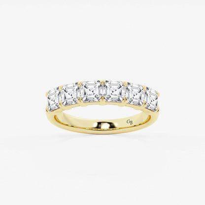 Jocelyn 2 ctw Asscher Lab Grown Diamond Six Stone Anniversary Band    14K Yellow Gold, DE, VS1