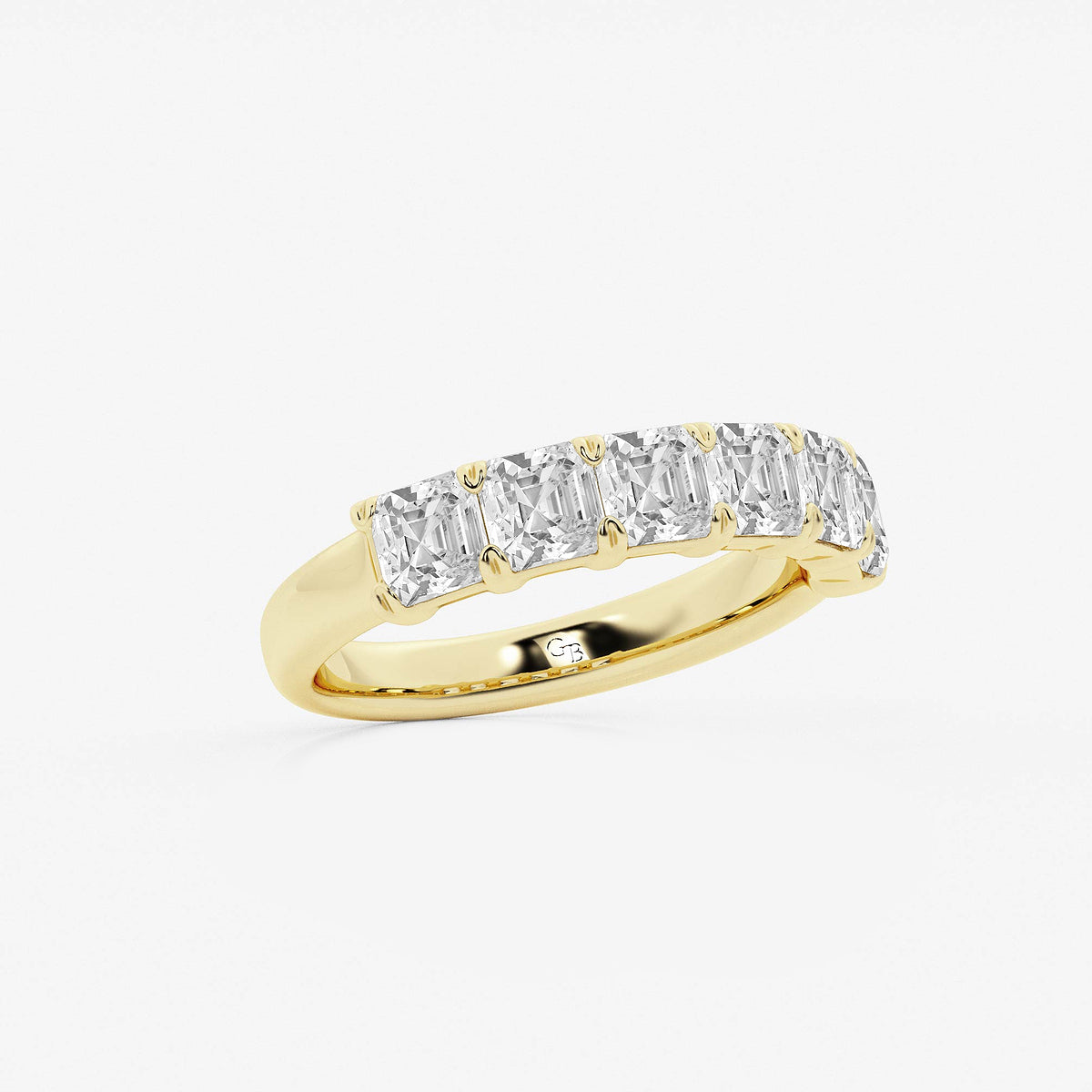 Jocelyn 2 ctw Asscher Lab Grown Diamond Six Stone Anniversary Band    14K Yellow Gold, DE, VS1