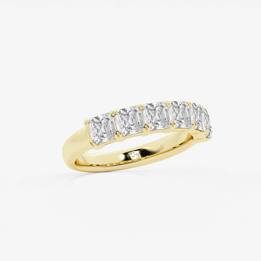 Jocelyn 2 ctw Asscher Lab Grown Diamond Six Stone Anniversary Band    14K Yellow Gold, DE, VS1