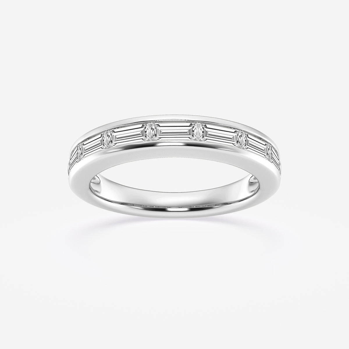 Lana 1 ctw Baguette Lab Grown Diamond Seven Stone Anniversary Band    Platinum, DE, VS1