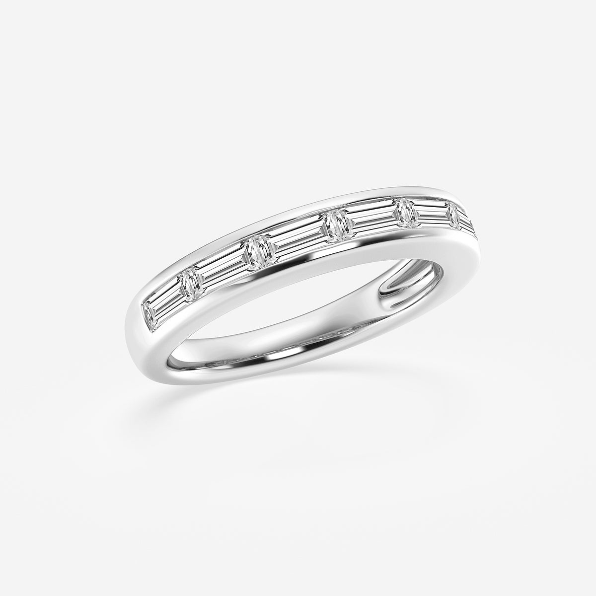 Lana 1 ctw Baguette Lab Grown Diamond Seven Stone Anniversary Band    Platinum, DE, VS1