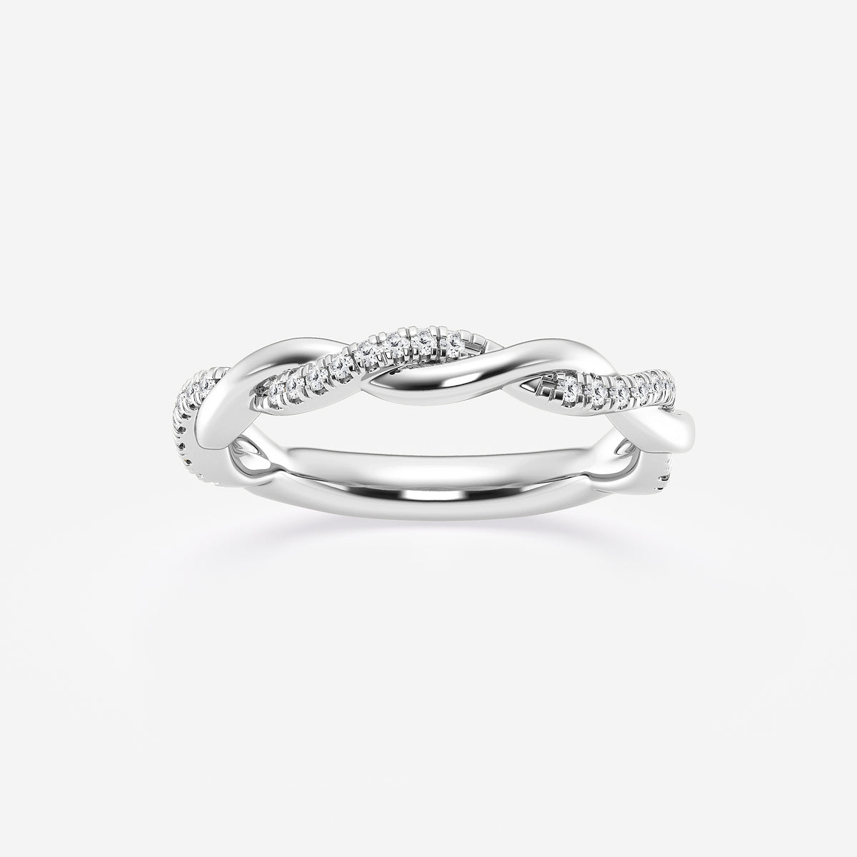 Maggie 1/8 ctw Round Lab Grown Diamond Twist Wedding Band    Platinum, DE, VS1