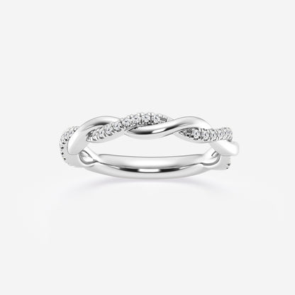 Maggie 1/8 ctw Round Lab Grown Diamond Twist Wedding Band    Platinum, DE, VS1