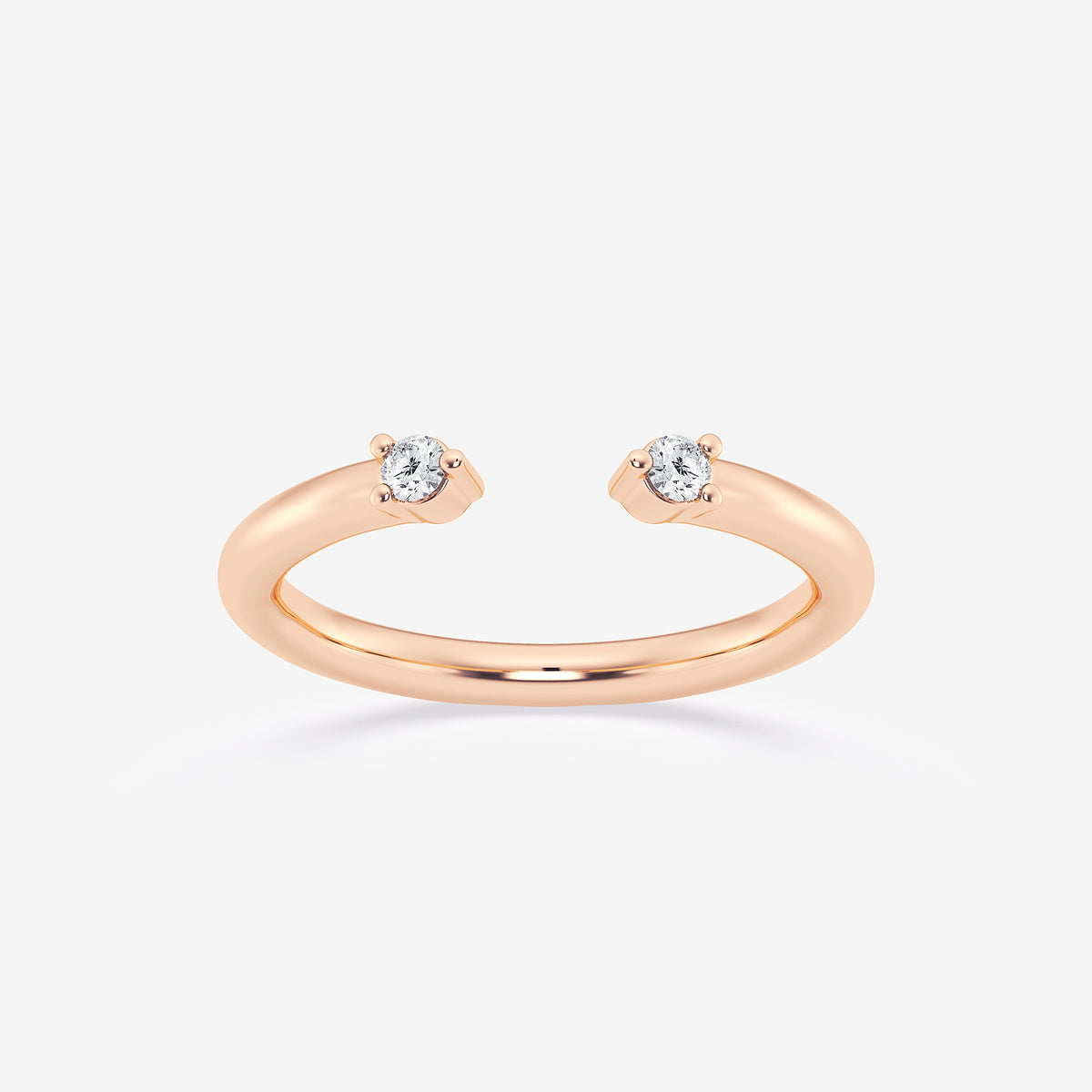 Angelina Round Lab Grown Diamond Open Two Stone Wedding Band