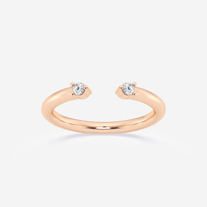 Angelina Round Lab Grown Diamond Open Two Stone Wedding Band
