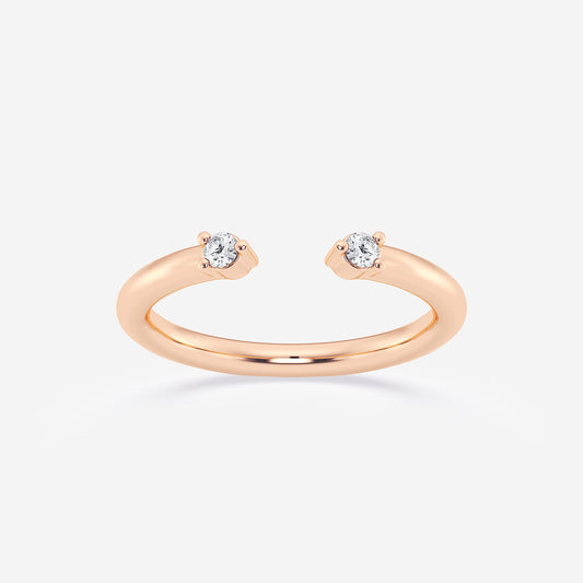 Angelina Round Lab Grown Diamond Open Two Stone Wedding Band