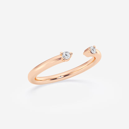 Angelina Round Lab Grown Diamond Open Two Stone Wedding Band
