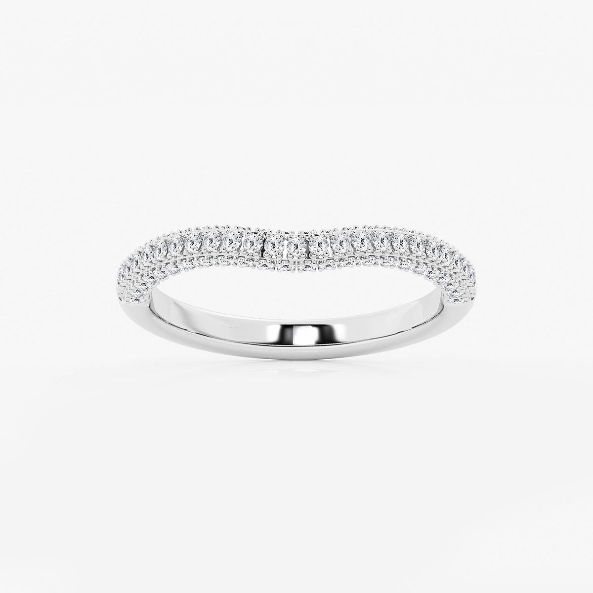 Kate 2/5 ctw Round Lab Grown Diamond Prong Set Contour Wedding Band