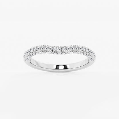 Kate 2/5 ctw Round Lab Grown Diamond Prong Set Contour Wedding Band