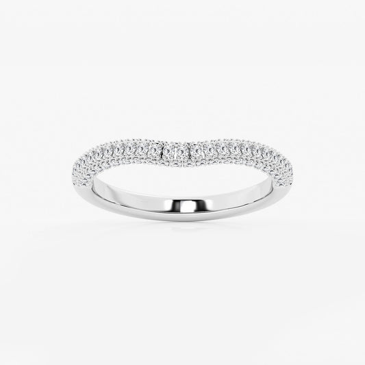 Kate 2/5 ctw Round Lab Grown Diamond Prong Set Contour Wedding Band