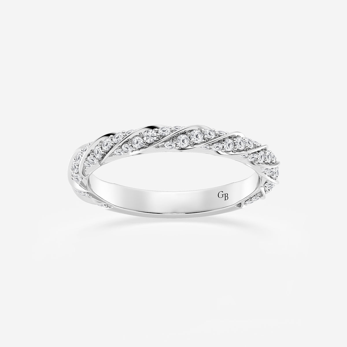 Jane 1/2 ctw Round Lab Grown Diamond Prong Set Wedding Band    14K White Gold, DE, VS1