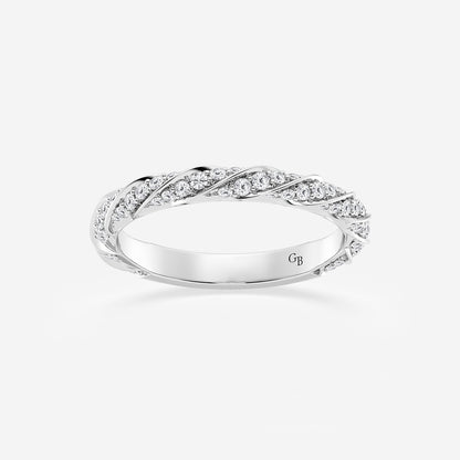 Jane 1/2 ctw Round Lab Grown Diamond Prong Set Wedding Band    14K White Gold, DE, VS1