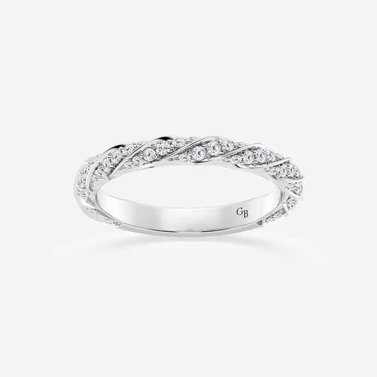 Jane 1/2 ctw Round Lab Grown Diamond Prong Set Wedding Band    14K White Gold, DE, VS1