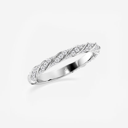 Jane 1/2 ctw Round Lab Grown Diamond Prong Set Wedding Band    14K White Gold, DE, VS1