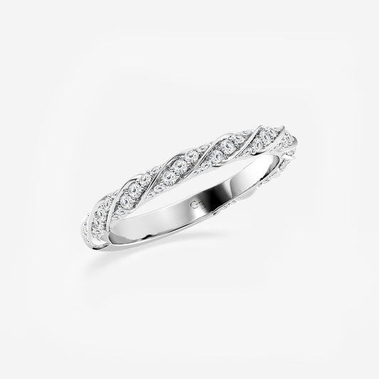 Jane 1/2 ctw Round Lab Grown Diamond Prong Set Wedding Band    14K White Gold, DE, VS1