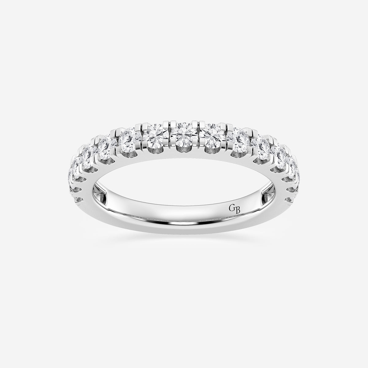 Julia 3/4 ctw Round Lab Grown Diamond Prong Set Wedding Band    Platinum, DE, VS1