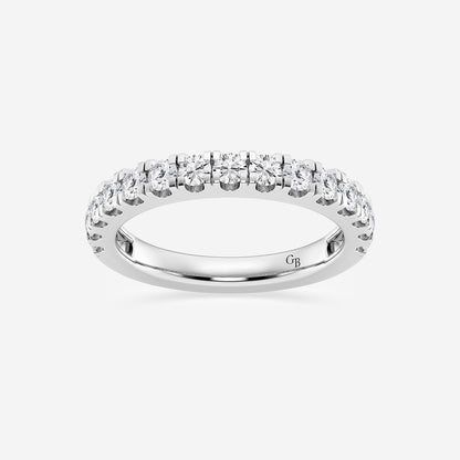 Julia 3/4 ctw Round Lab Grown Diamond Prong Set Wedding Band    Platinum, DE, VS1